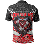 St George Illawarra Dragons Polo Shirt The Scream of Lightning Eyes - Indigenous Dot Ripping Effect