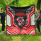 St George Illawarra Dragons Quilt The Scream of Lightning Eyes - Indigenous Dot Ripping Effect