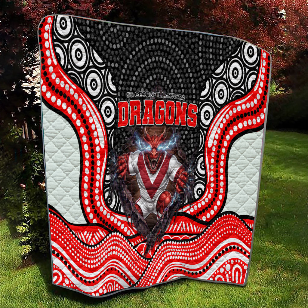 St George Illawarra Dragons Quilt The Scream of Lightning Eyes - Indigenous Dot Ripping Effect