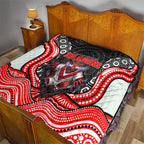 St George Illawarra Dragons Quilt The Scream of Lightning Eyes - Indigenous Dot Ripping Effect