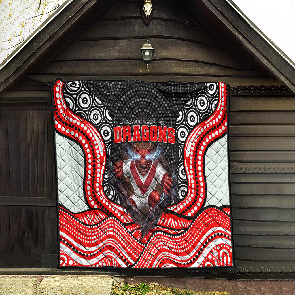 St George Illawarra Dragons Quilt The Scream of Lightning Eyes - Indigenous Dot Ripping Effect