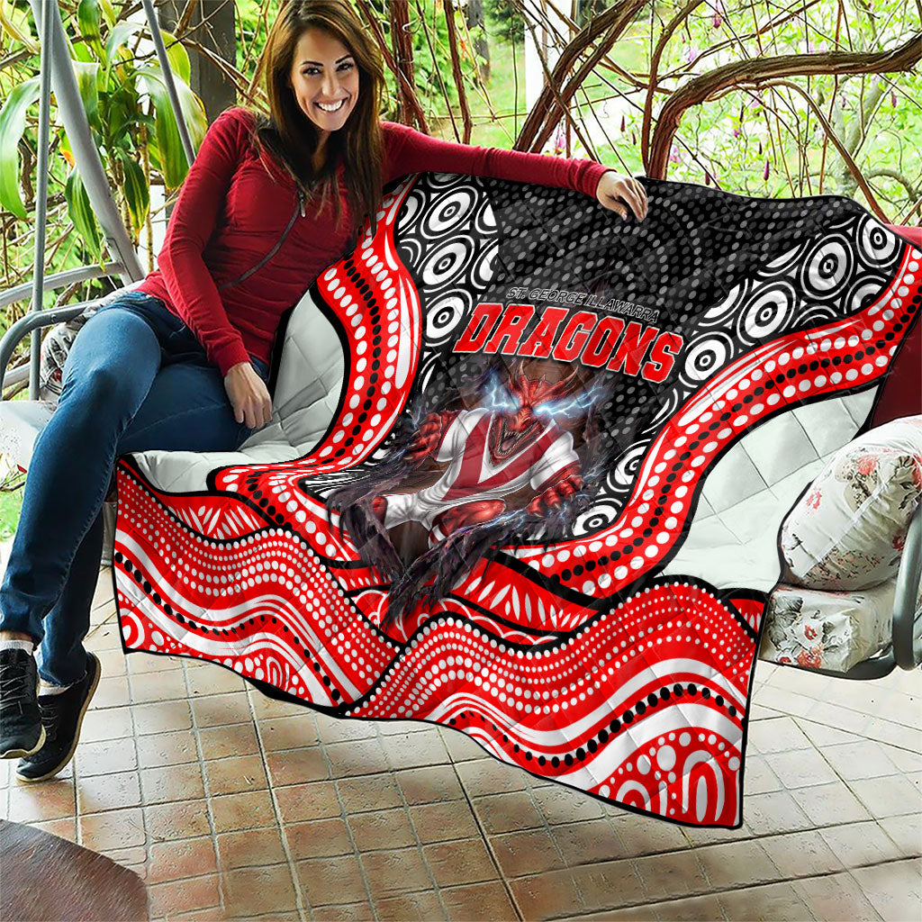 St George Illawarra Dragons Quilt The Scream of Lightning Eyes - Indigenous Dot Ripping Effect