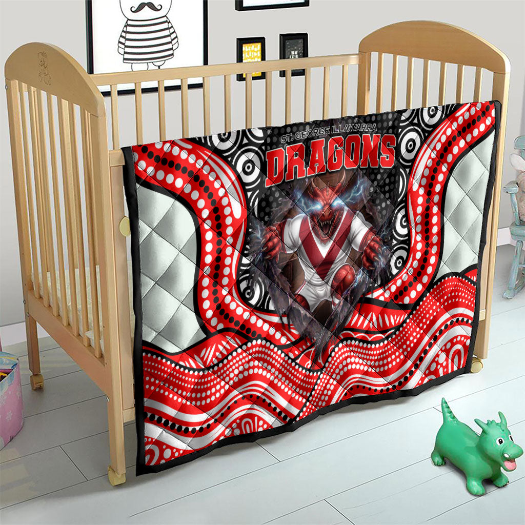 St George Illawarra Dragons Quilt The Scream of Lightning Eyes - Indigenous Dot Ripping Effect