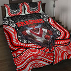 St George Illawarra Dragons Quilt Bed Set The Scream of Lightning Eyes - Indigenous Dot Ripping Effect
