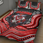 St George Illawarra Dragons Quilt Bed Set The Scream of Lightning Eyes - Indigenous Dot Ripping Effect