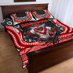 St George Illawarra Dragons Quilt Bed Set The Scream of Lightning Eyes - Indigenous Dot Ripping Effect