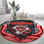St George Illawarra Dragons Round Carpet The Scream of Lightning Eyes - Indigenous Dot Ripping Effect