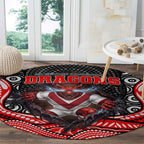 St George Illawarra Dragons Round Carpet The Scream of Lightning Eyes - Indigenous Dot Ripping Effect
