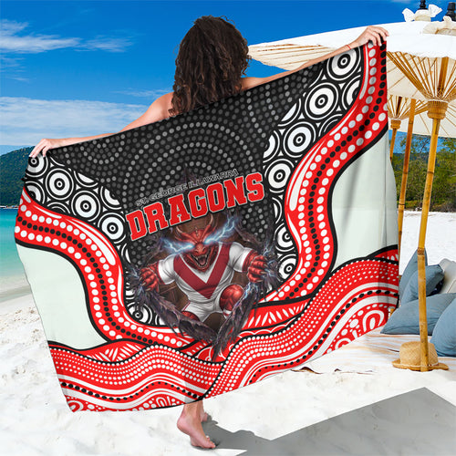 St George Illawarra Dragons Sarong The Scream of Lightning Eyes - Indigenous Dot Ripping Effect
