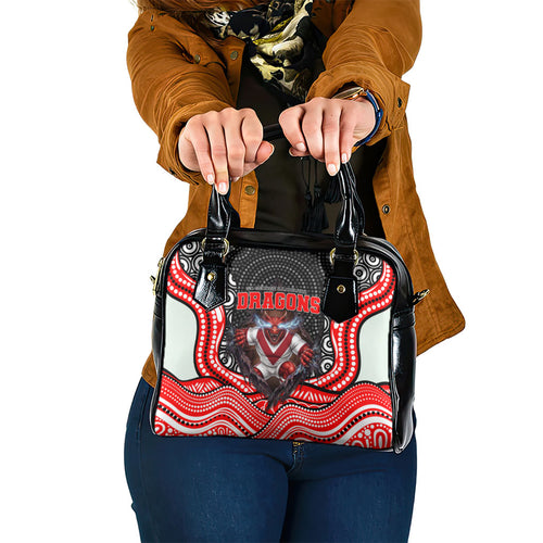 St George Illawarra Dragons Shoulder Handbag The Scream of Lightning Eyes - Indigenous Dot Ripping Effect