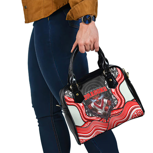 St George Illawarra Dragons Shoulder Handbag The Scream of Lightning Eyes - Indigenous Dot Ripping Effect