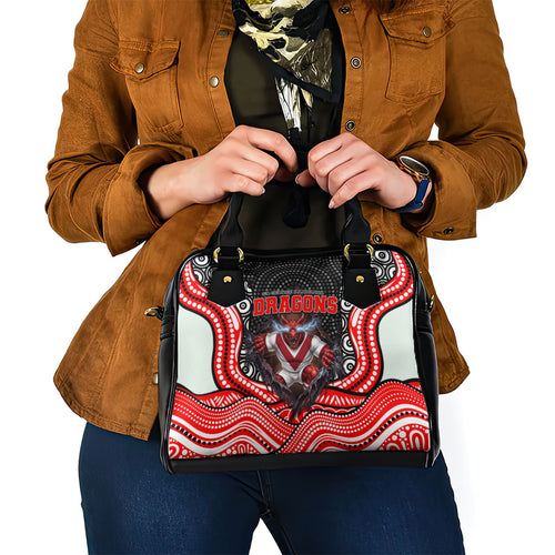 St George Illawarra Dragons Shoulder Handbag The Scream of Lightning Eyes - Indigenous Dot Ripping Effect