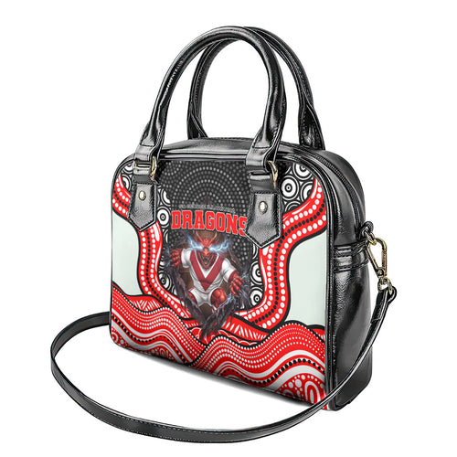 St George Illawarra Dragons Shoulder Handbag The Scream of Lightning Eyes - Indigenous Dot Ripping Effect