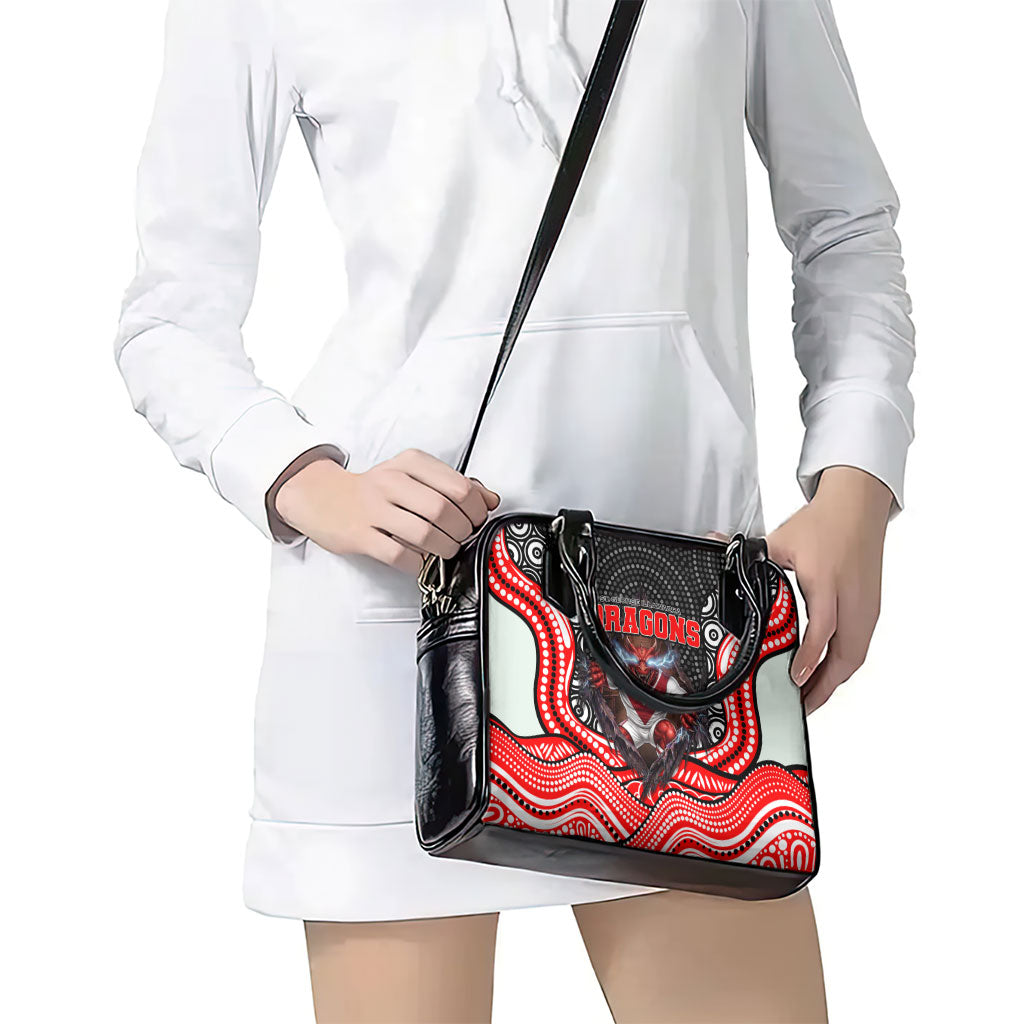 St George Illawarra Dragons Shoulder Handbag The Scream of Lightning Eyes - Indigenous Dot Ripping Effect