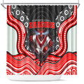 St George Illawarra Dragons Shower Curtain The Scream of Lightning Eyes - Indigenous Dot Ripping Effect