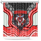 St George Illawarra Dragons Shower Curtain The Scream of Lightning Eyes - Indigenous Dot Ripping Effect