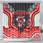 St George Illawarra Dragons Shower Curtain The Scream of Lightning Eyes - Indigenous Dot Ripping Effect