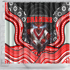 St George Illawarra Dragons Shower Curtain The Scream of Lightning Eyes - Indigenous Dot Ripping Effect