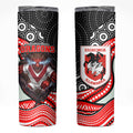 St George Illawarra Dragons Skinny Tumbler The Scream of Lightning Eyes - Indigenous Dot Ripping Effect