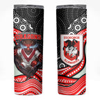 St George Illawarra Dragons Skinny Tumbler The Scream of Lightning Eyes - Indigenous Dot Ripping Effect