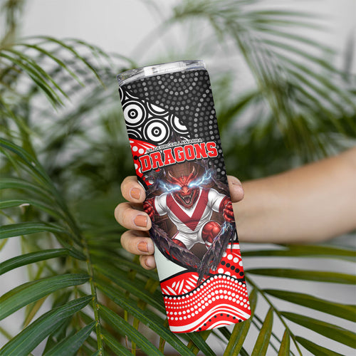 St George Illawarra Dragons Skinny Tumbler The Scream of Lightning Eyes - Indigenous Dot Ripping Effect
