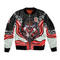 St George Illawarra Dragons Sleeve Zip Bomber Jacket The Scream of Lightning Eyes - Indigenous Dot Ripping Effect