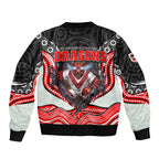 St George Illawarra Dragons Sleeve Zip Bomber Jacket The Scream of Lightning Eyes - Indigenous Dot Ripping Effect