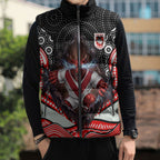 St George Illawarra Dragons Sleeveless Puffer Jacket The Scream of Lightning Eyes - Indigenous Dot Ripping Effect