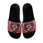 St George Illawarra Dragons Slide Sandals The Scream of Lightning Eyes - Indigenous Dot Ripping Effect