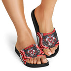 St George Illawarra Dragons Slide Sandals The Scream of Lightning Eyes - Indigenous Dot Ripping Effect