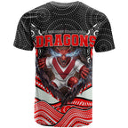 St George Illawarra Dragons T Shirt The Scream of Lightning Eyes - Indigenous Dot Ripping Effect