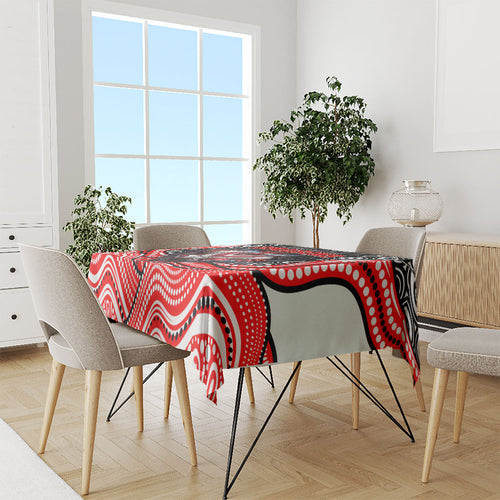 St George Illawarra Dragons Tablecloth The Scream of Lightning Eyes - Indigenous Dot Ripping Effect