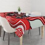 St George Illawarra Dragons Tablecloth The Scream of Lightning Eyes - Indigenous Dot Ripping Effect