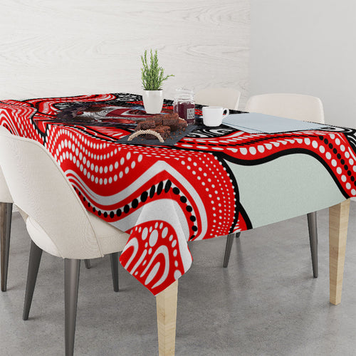 St George Illawarra Dragons Tablecloth The Scream of Lightning Eyes - Indigenous Dot Ripping Effect