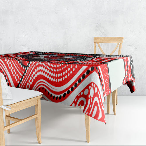St George Illawarra Dragons Tablecloth The Scream of Lightning Eyes - Indigenous Dot Ripping Effect