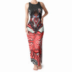St George Illawarra Dragons Tank Maxi Dress The Scream of Lightning Eyes - Indigenous Dot Ripping Effect