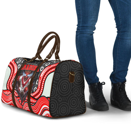 St George Illawarra Dragons Travel Bag The Scream of Lightning Eyes - Indigenous Dot Ripping Effect