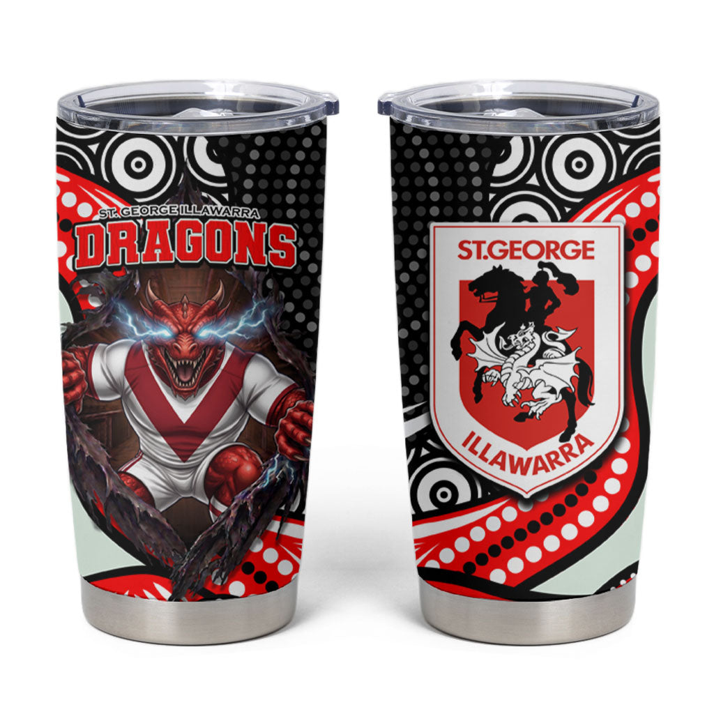 St George Illawarra Dragons Tumbler Cup The Scream of Lightning Eyes - Indigenous Dot Ripping Effect