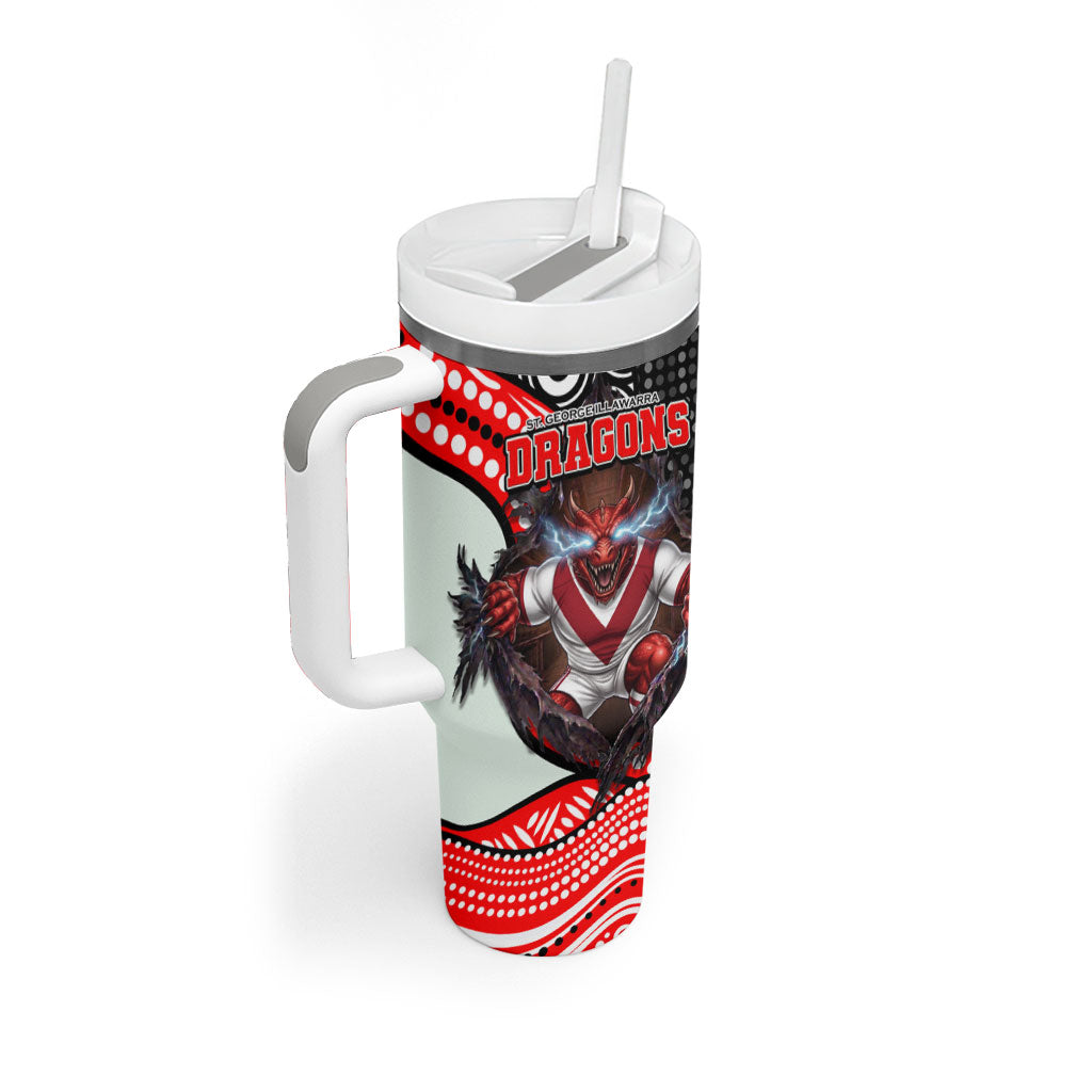 St George Illawarra Dragons Tumbler With Handle The Scream of Lightning Eyes - Indigenous Dot Ripping Effect