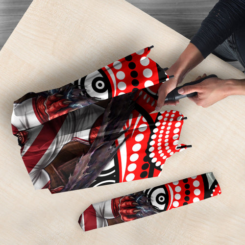 St George Illawarra Dragons Umbrella The Scream of Lightning Eyes - Indigenous Dot Ripping Effect