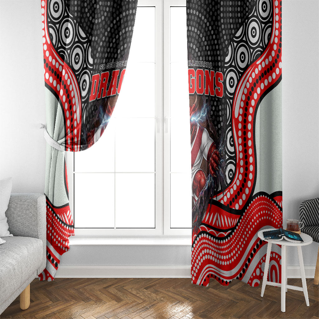 St George Illawarra Dragons Window Curtain The Scream of Lightning Eyes - Indigenous Dot Ripping Effect
