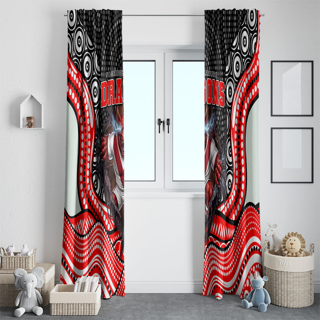 St George Illawarra Dragons Window Curtain The Scream of Lightning Eyes - Indigenous Dot Ripping Effect