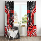 St George Illawarra Dragons Window Curtain The Scream of Lightning Eyes - Indigenous Dot Ripping Effect