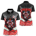 St George Illawarra Dragons Women Polo Shirt The Scream of Lightning Eyes - Indigenous Dot Ripping Effect