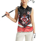 St George Illawarra Dragons Women Sleeveless Polo Shirt The Scream of Lightning Eyes - Indigenous Dot Ripping Effect