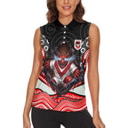 St George Illawarra Dragons Women Sleeveless Polo Shirt The Scream of Lightning Eyes - Indigenous Dot Ripping Effect