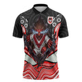 St George Illawarra Dragons Zipper Polo Shirt The Scream of Lightning Eyes - Indigenous Dot Ripping Effect