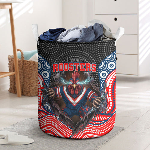 Sydney Roosters Laundry Basket The Scream of Lightning Eyes - Indigenous Dot Ripping Effect