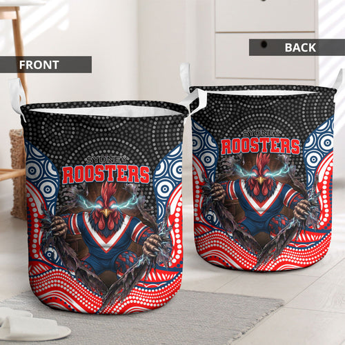 Sydney Roosters Laundry Basket The Scream of Lightning Eyes - Indigenous Dot Ripping Effect