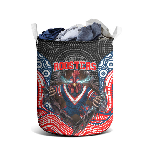Sydney Roosters Laundry Basket The Scream of Lightning Eyes - Indigenous Dot Ripping Effect